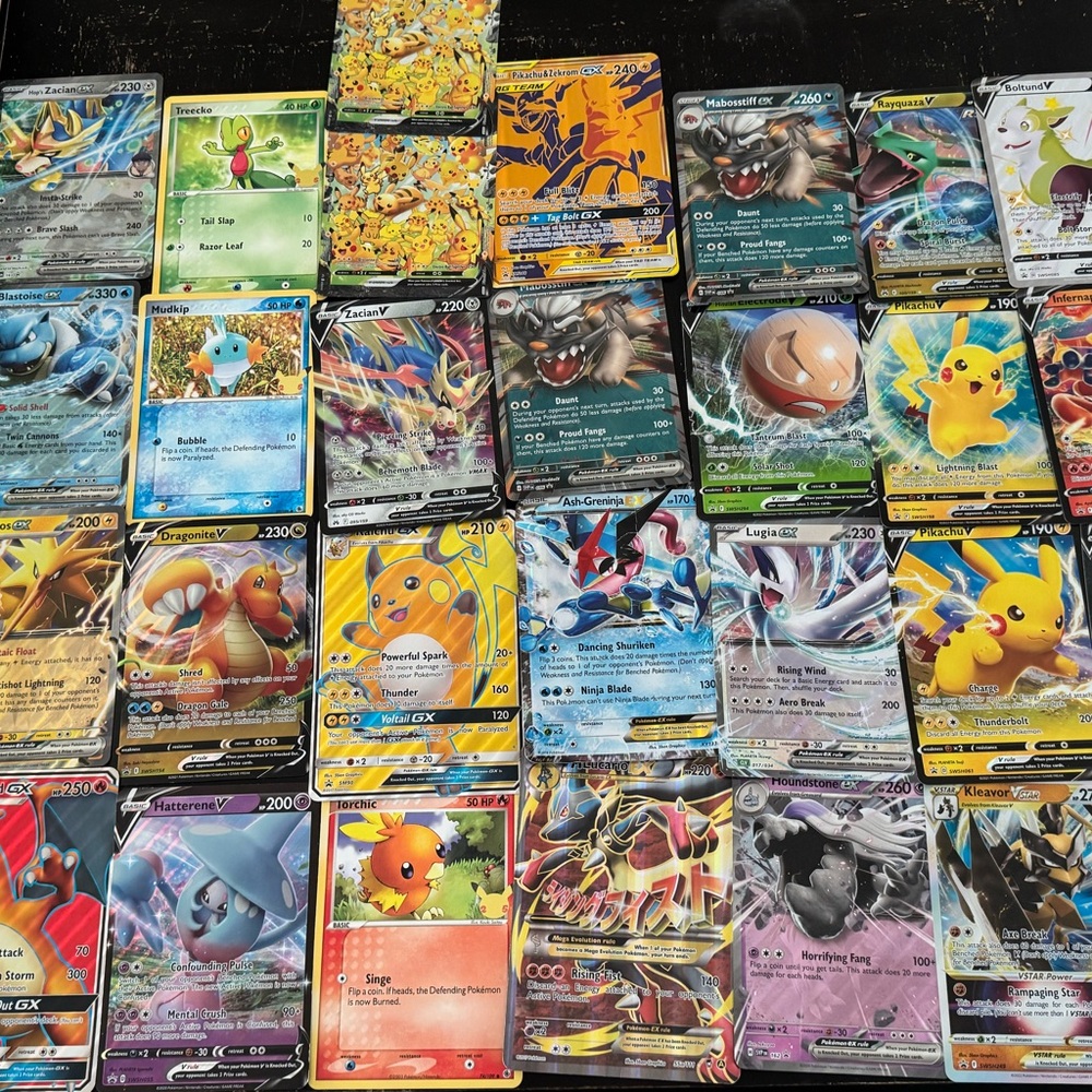 Colorful Pokémon Trading Card Collection lot of 29 Jumbo Cards